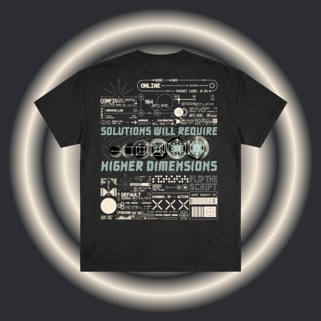 Higher Dimensions - Oversized Black Tee